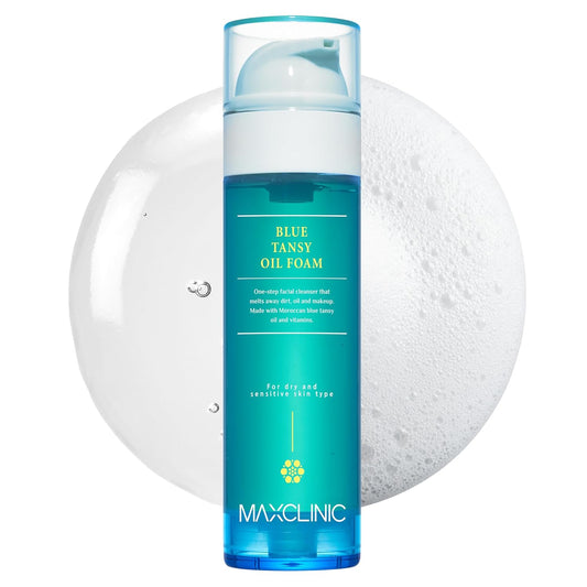 [K-Beauty] Blue Tansy Oil to Foam - All-in-One Korean Face Wash OilBased Foaming Facial Cleanser - Excess Sebum & Oil Control - Makeup Deep Cleansing Oil for All Skin Types (3.88 fl oz)-GlimoraGlow