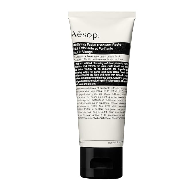Aesop Purifying Facial Exfoliant Paste | Refresh, Cleanse, Soften Skin | Cream Based Cleanser Enhanced With Fine Quartz, Rosemary Leaf, Lactic Acid | 2.6oz / 75mL-GlimoraGlow