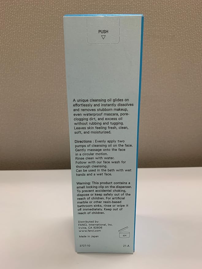FANCL Mild Cleansing Oil, Japanese Facial Cleansing Oil, Makeup Remover, Oil Cleanser, 100% Preservative Free, Clean Skincare for Sensitive Skin [US Package] (1, Blue)-GlimoraGlow