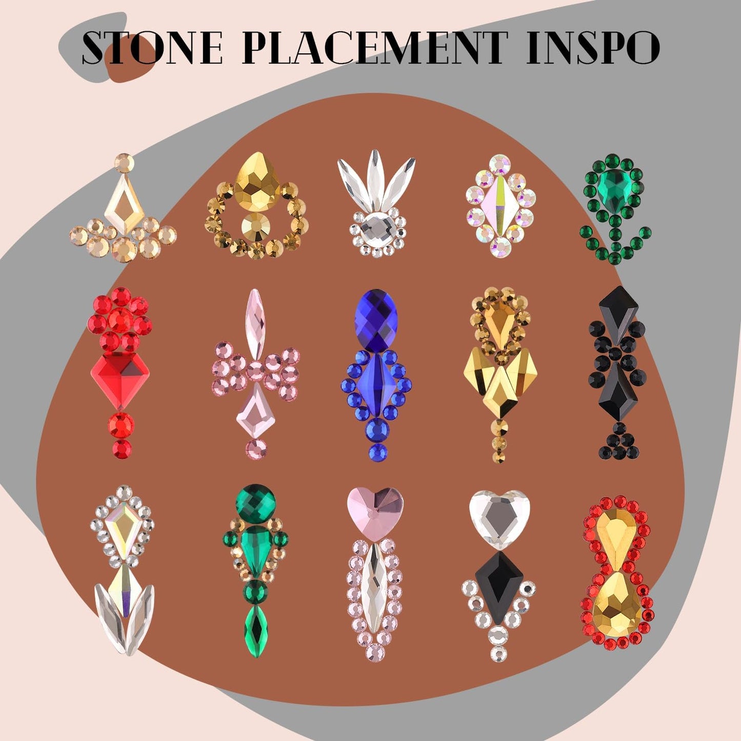 2060Pcs Pink Glass Nail Rhinestones 60Pcs Multi Shapes Flatback Nail Gems + 2000Pcs 1.5-4mm Round Crystal, Manicure Nail Charms Diamond Gemstones for Acrylic Nails Decoration-GlimoraGlow