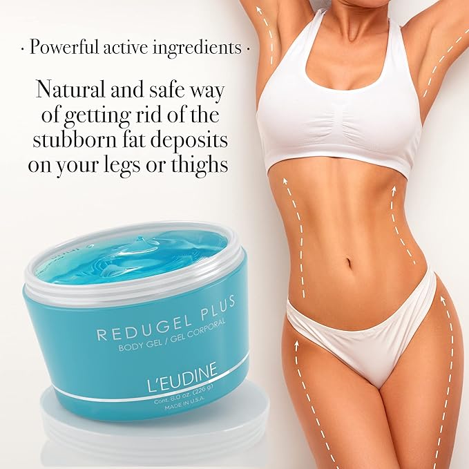 L’EUDINE Redugel Plus Skin Tightening Cream – Pack of 3 – 8oz Anti Cellulite Cream with Mint Oil, Field Horsetail, Marine Algae, Maca Extract – Powerful Non-Greasy Formula – Firming and Toned Skin-GlimoraGlow