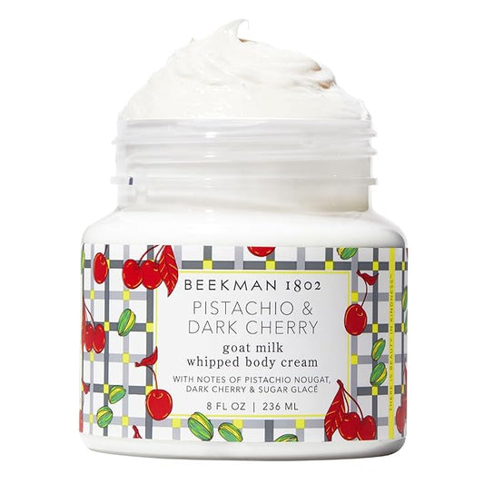 Beekman 1802 Pistachio & Dark Cherry Whipped Body Cream - 8 fl oz - Scented - Moisturizes, Soothes & Softens - With Coconut Oil and Mango Seed Butter - No Irritation - Good for Sensitive Skin-GlimoraGlow