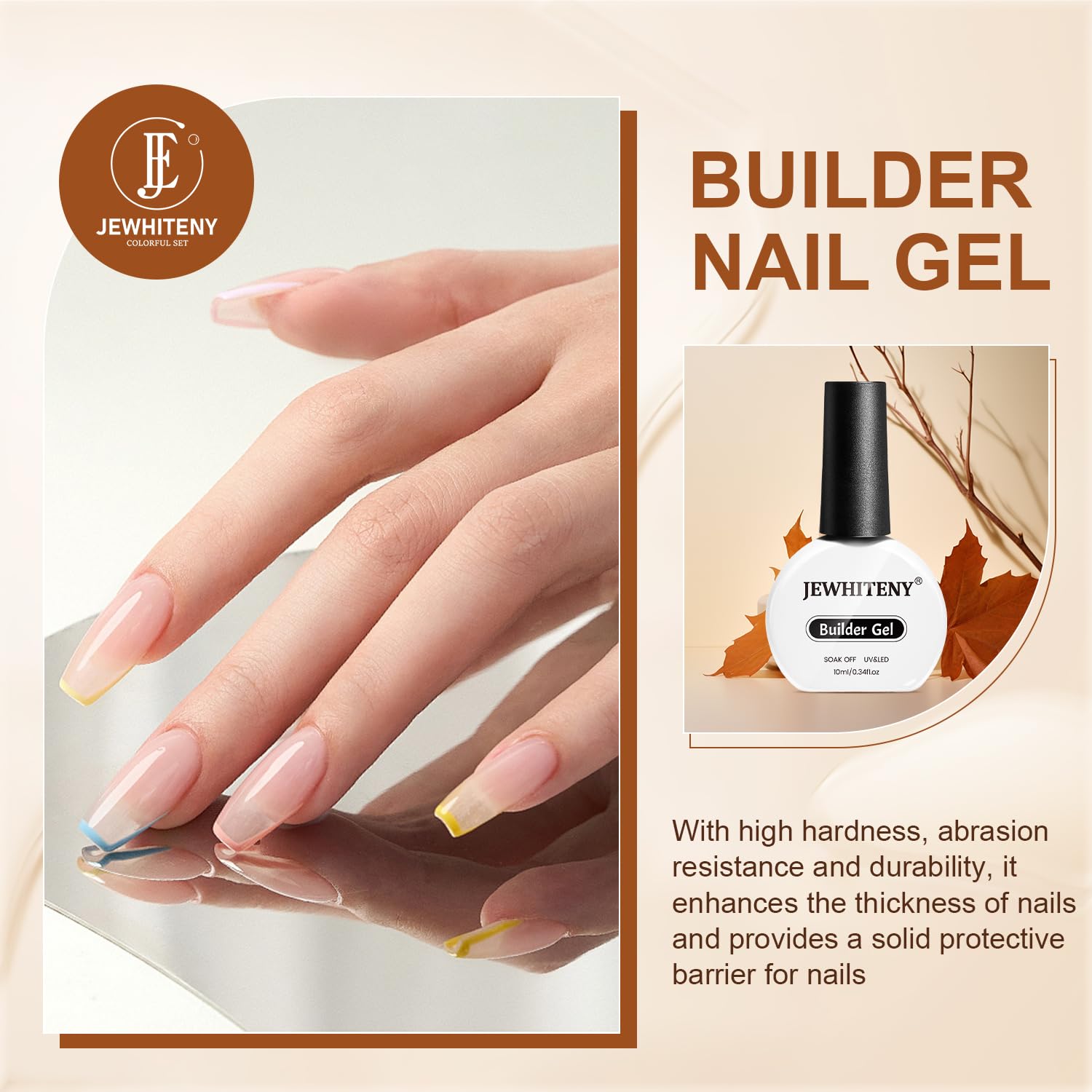 JEWHITENY 10ML Builder Gel Nails Clear Nail Extension Gel Nail Strengthener Long Lasting High Effects Nail Art Design Manicure Need U V Lamp Curing-GlimoraGlow