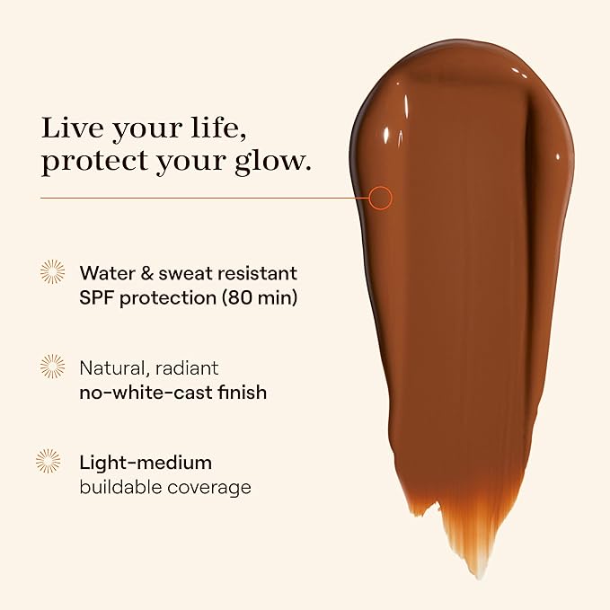 Live Tinted Hueguard Skin Tint SPF 50 - Tinted Mineral Sunscreen with Light-Medium Buildable Coverage With a Hydrating and Radiant Finish - Water and Sweat Resistant, 1.35 fl oz - Shade 03-GlimoraGlow