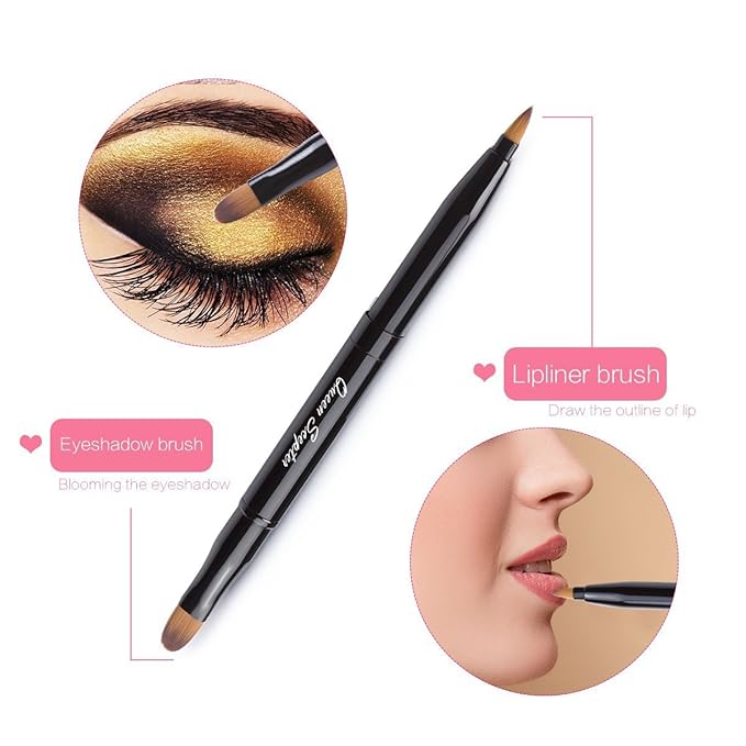 Retractable Lip Brush Concealer Makeup Dual End Travel Size Lipstick Brush With Cap-GlimoraGlow