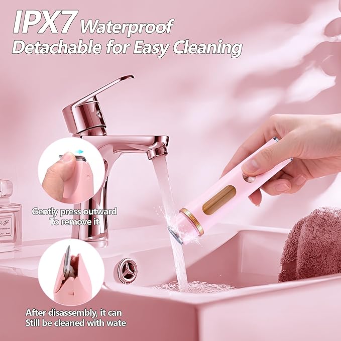 2025 Upgraded Dermave Bikini Shaver - 2 in 1 Bikini Trimmer for Women with LCD Display, Dual Head Cordless Electric Shaver, IPX7 Waterproof Wet/Dry Body Hair Trimmer for Face, Body & Intimate Areas-GlimoraGlow