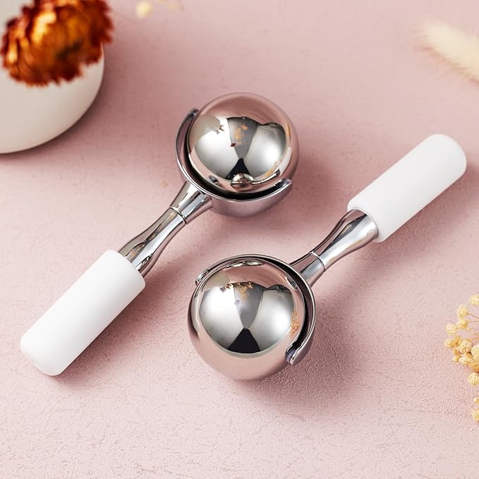 Cryo Sticks 360 Rotating Unbreakable Steel Ice Globes - Facial Skin Care Tools for Women - Ice Roller for Face & Eyes-GlimoraGlow