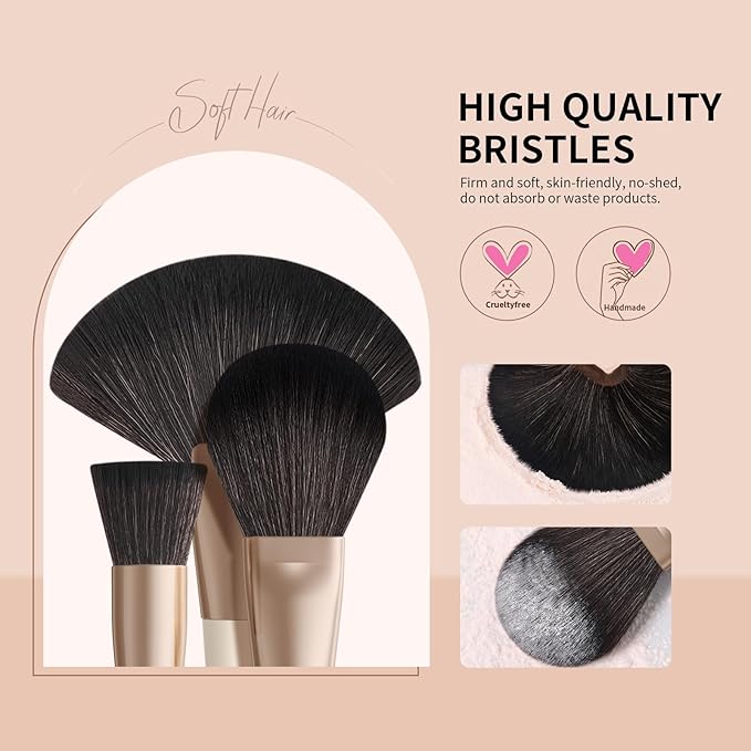docolor Makeup Brushes Professional 30Pcs Make up Brushes Set Premium Synthetic Kabuki Foundation Blending Brush Face Powder Blush Concealers Eye Shadows Beige-GlimoraGlow