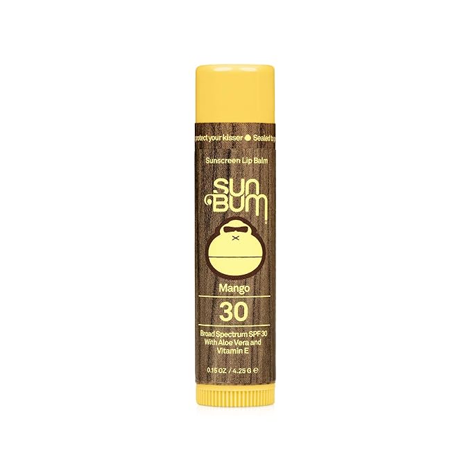 Sun Bum SPF 30 Sunscreen Lip Balm | Vegan and Cruelty Free Broad Spectrum UVA/UVB Lip Care with Aloe and Vitamin E for Moisturized Lips | Mango Flavor |.15 oz-GlimoraGlow