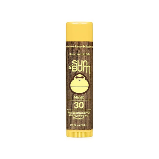 Sun Bum SPF 30 Sunscreen Lip Balm | Vegan and Cruelty Free Broad Spectrum UVA/UVB Lip Care with Aloe and Vitamin E for Moisturized Lips | Mango Flavor |.15 oz-GlimoraGlow
