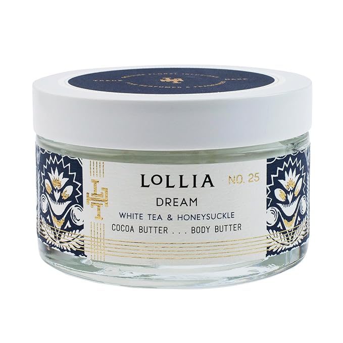 LOLLIA Dream Body Butter, 5.5 oz. - White Tea & Honeysuckle Fragrance - Shea Butter & Cocoa Butter, Body Lotion for Women, Hydrating & Smooth Body Moisturizer-GlimoraGlow