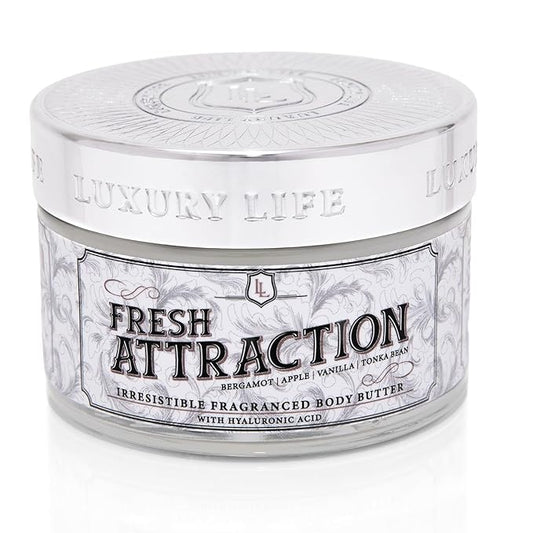 LUXURY LIFE BUTTER - Irresistibly Scented Body Butter with Hyaluronic Acid for Ultimate Moisture. Luxurious Natural Fragrance. Hydrates for a Non-Greasy Glamorous Glow, Fresh Attraction, 5 oz.-GlimoraGlow