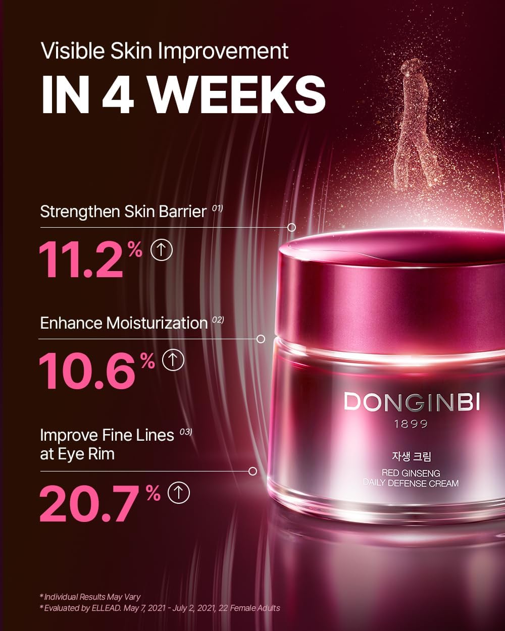 Donginbi Red Ginseng Daily Defense Special Set - Firming Cream(0.85 floz) & Korean Red Ginseng Essence(2.03 floz), Skin Barrier Repair Serum for Dry Skin, Korean Skin Care Gifts for Women-GlimoraGlow