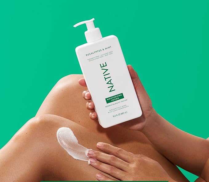 Native Body Lotion Contains Naturally Derived Plant-Based Moisturizers for Women and Men | Restores Dry Skin, Eucalyptus & Mint, 16.5 fl oz-GlimoraGlow