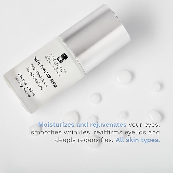 Revitalizing Eye Serum w/Snail Secretion Filtrate, Vitamin E, Chamomile & Aloe Vera - Under Eye Care for Moisturizing and Hydrating - No Parabens & No Sulfates (0.70 fl. oz)-GlimoraGlow