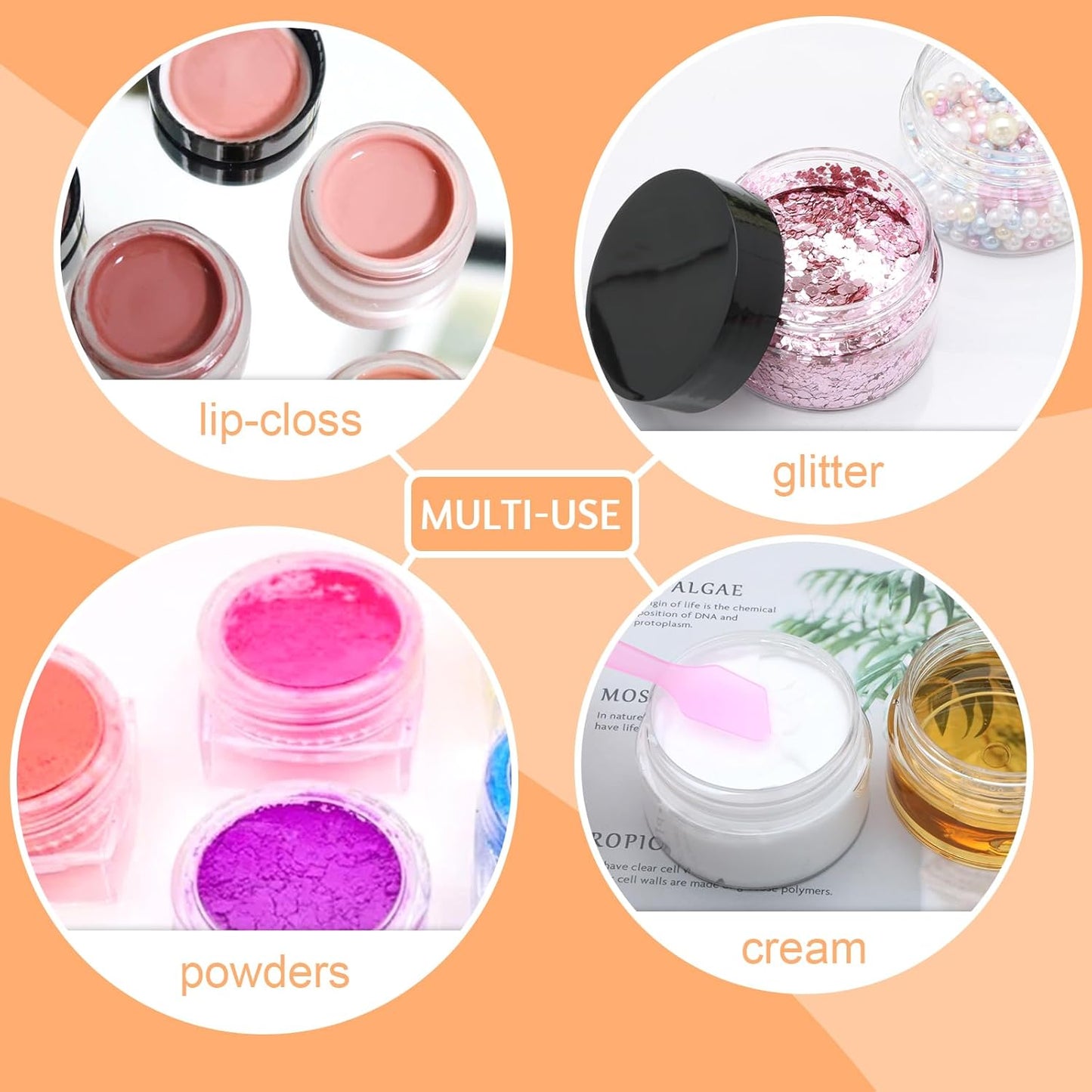 20 Pack 1oz Plastic Containers with Lids, Jars with Lids, Great for storing,lip balms, creams, ointments, cosmetics, samples-GlimoraGlow