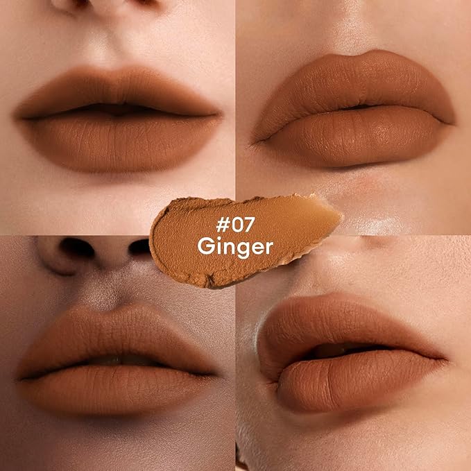 ITY Velvet Matte Finish Lip Stain-Mousse Textured Lip Clay, Red Shade, Conceals Lip Lines, Rich Pigment Lip Tint Lipsticks,0.14 oz (4g) in Truffle, Ginger.-GlimoraGlow
