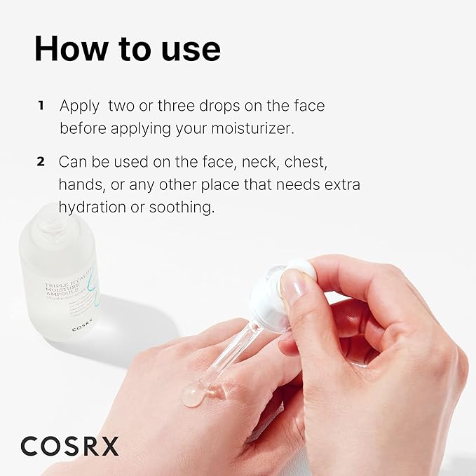 COSRX Hydrium Triple Hyaluronic Moisture Ampoule, 40ml / 1.35 fl.oz | Hyaluronic Acid Viscous Serum | Korean Skin Care, Animal Testing Free, Paraben Free-GlimoraGlow