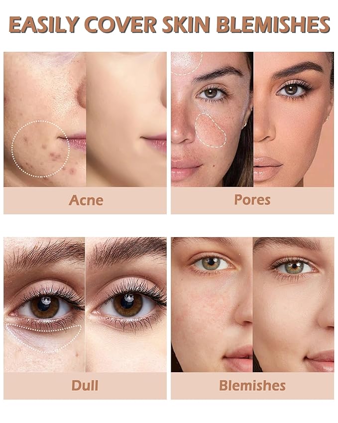 2 PCS Under Eye Concealer Full Coverage, Waterproof Color Correcting Concealer All Day Coverage Dark Circles, Puffiness, Redness, Lightweight Cream Foundation Brightener, Natural Matte Finish, Medium-GlimoraGlow