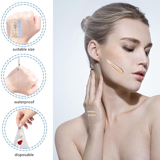 150 Pieces Makeup Hand Palette, Disposable Cosmetics Mixing Palette Foundation Mixing Tray Adhesive Waterproof Transparent Palettes for Makeup Art (2.36 X 2.36 Inch)-GlimoraGlow