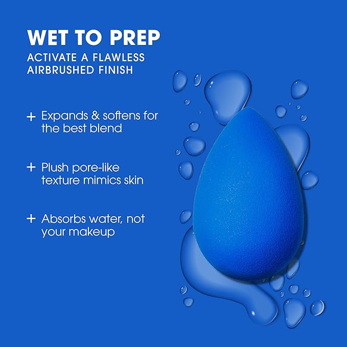 Beautyblender® | Sapphire Beauty Blender Makeup Sponge, Super-Soft Foam Easily Blends Foundations, Powders & Creams, Made in USA, Reusable, Washable, Streak Free Application, Vegan, Cruelty Free-GlimoraGlow