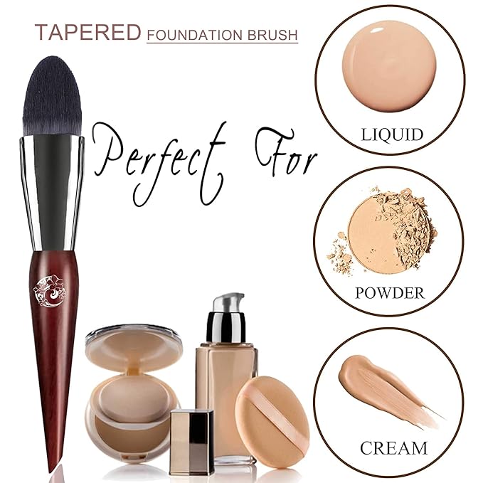 ENERGY Concealer Brush,Tapered Kabuki Foundation Makeup Brush for Under Eye Concealing Blending Liquid Cream Setting Powder Make Up for Full Coverage Cosmetic Applicator Soft Dense Makeup Tool-GlimoraGlow