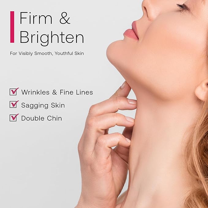 Retinol Neck Firming Cream with Cooling & Massaging Roller Applicator - Hydrates, Lifts, Smoothes Wrinkles, Fine Lines & Tightens Sagging Skin with Niacinamide & Hyaluronic Acid, 1.7oz/50g-GlimoraGlow