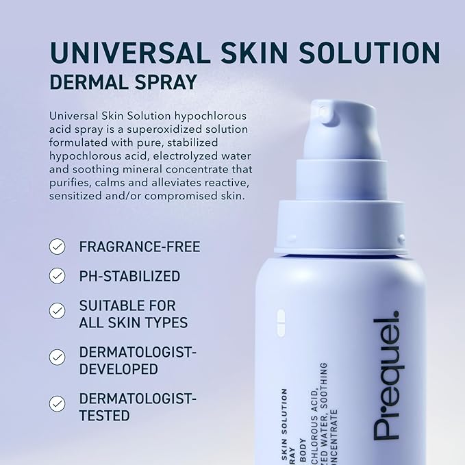 Skin Universal Skin Solution Hypochlorous Acid Spray for Face and Body. HOCL Facial Cleanser and Dermal Spray with Electrolyzed Water and Mineral Complex. pH-Stabilized Skin Care. 4oz-GlimoraGlow