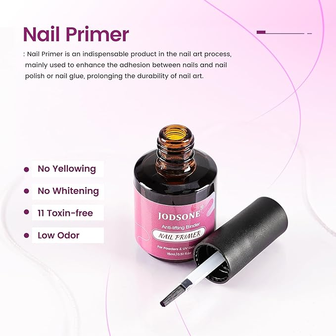 JODSONE 3 PCS Nail Primer Base Coat Top Coat with a capacity of 15ml Quick Curing Long Lasting-GlimoraGlow