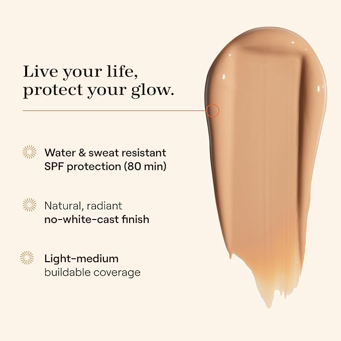Live Tinted Hueguard Skin Tint SPF 50 - Tinted Mineral Sunscreen with Light-Medium Buildable Coverage With a Hydrating and Radiant Finish - Water and Sweat Resistant, 1.35 fl oz - Shade 09-GlimoraGlow
