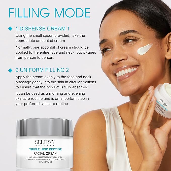 Nodfens Triple Lipid Peptide Cream for Anti-Aging - Restores & Repairs Mature Skin for Radiant, Smooth Complexion - Advanced Strength Recovery Face Moisturizer Cream-GlimoraGlow