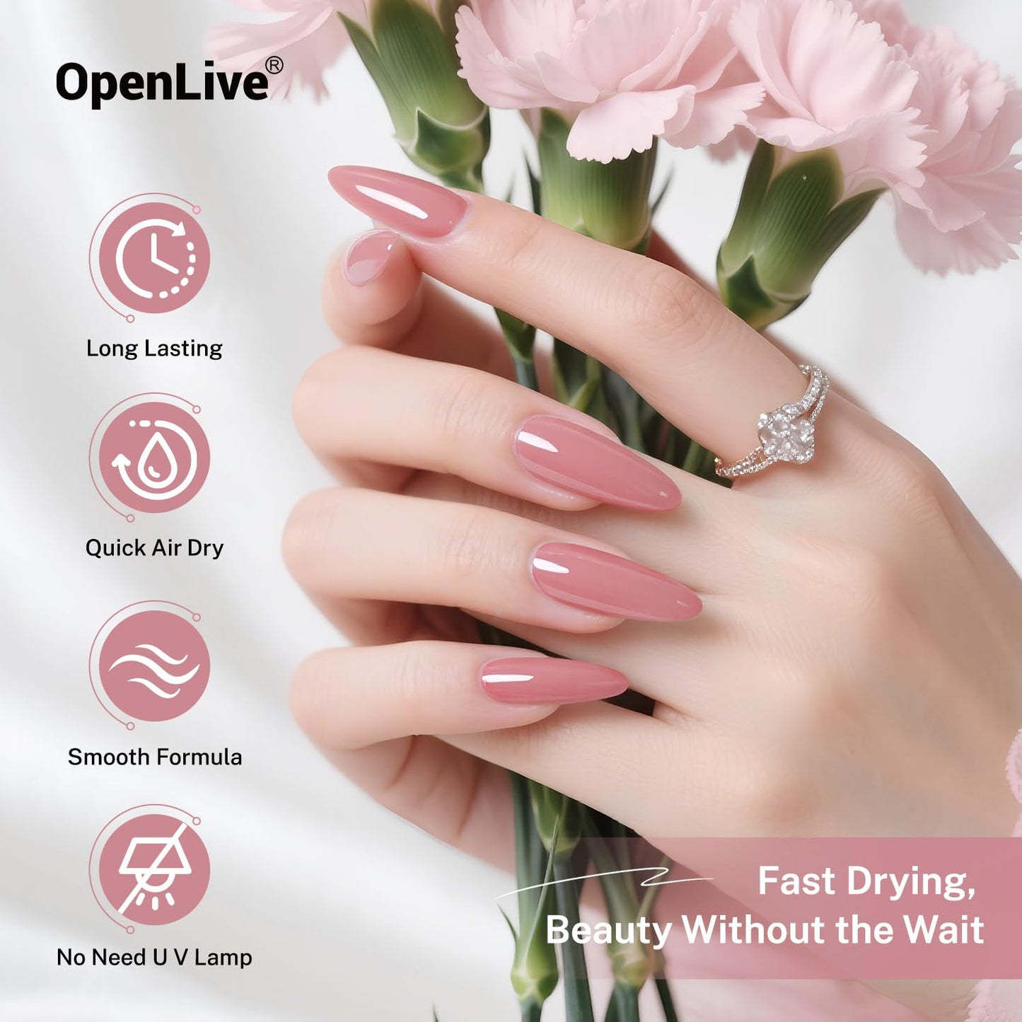 16.5ml Dusty Rose Nail Polish Large Volume Quick Drying Light Pink Nail Polish, Fast Drying and Long Lasting Color Nail Art DIY Home Manicure Gift for Women-GlimoraGlow