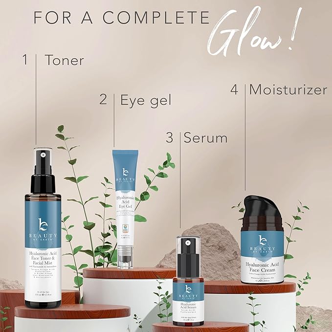 Hyaluronic Acid Toner for Face - USA Made with Natural & Organic Ingredients, Hydrating Toner with Niacinamide, Softens and Smoothes Dry & Sensitive Skin, Fragrance-Free Skin Care Spray-GlimoraGlow