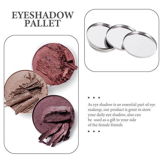 20pcs Metal Makeup Eyeshadow Jars Pan Palettes Tin Lipstick Foundation Single Holder Watercolor Eye Tray Steel Round Blush Pans Magnetic Cosmetic Plate Empty Pigment for-GlimoraGlow