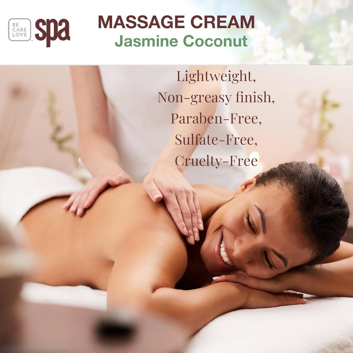 Be Care Love (BCL) Spa Massage Creams (16 fl oz, Jasmine & Coconut)-GlimoraGlow