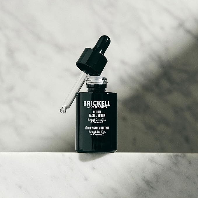Brickell Men's Retinol Skin Care Serum Treatment For Firming Face Lines & Eye Wrinkles, Deep Hydrating Facial Skincare Serum For Anti-Aging, Fragrance Free, 1 Ounce-GlimoraGlow