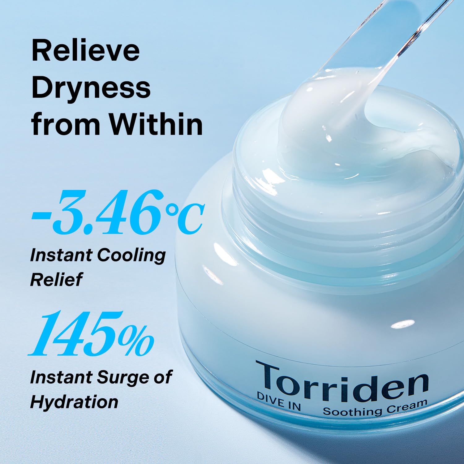 Torriden DIVE IN Hyaluronic Acid Soothing Cream 100ml (3.38 fl. oz) | Revitalizing Facial Moisturizer for Sensitive and Dry Skin | Hyaluronic Acid, Panthenol, Allantoin-GlimoraGlow