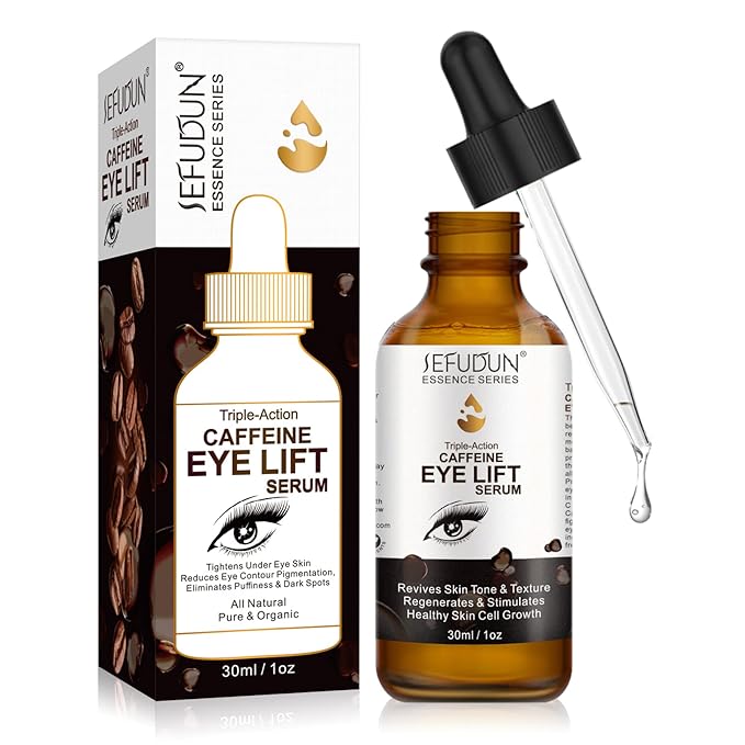 Dark Circles Under Eye Treatment for Women Caffeine Serum Circles, Puffiness, Bags, Anti Aging Reduces Wrinkles and Fine Line, 100% Pure Coffee Oil - 1 oz / 30 ml, 1 Fl Oz (Pack of 1)-GlimoraGlow