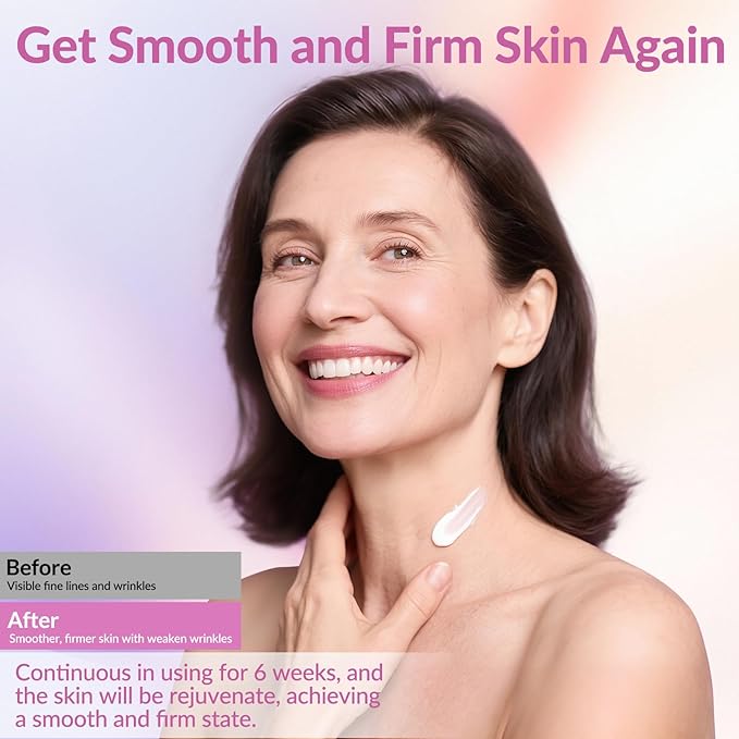 Neck Firming Creams for Tightening and Firming, Moisturizer Face Cream with Collagen, Hyaluronic Acid, Day & Night Anti-Aging Skin Tightening Cream Neck, Décolleté & Face – 1.7Fl Oz-GlimoraGlow