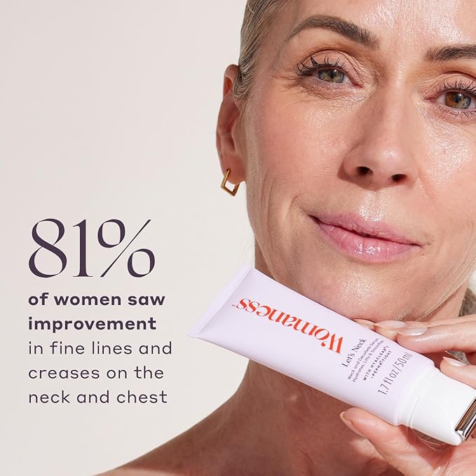 Womaness Let's Neck Firming Serum - Hydrates, Lifts, and Smoothes with Cooling & Massaging Roller Applicator - Cream for Women to Smooth Wrinkles & Tightening Sagging Skin - 50ml Roller-GlimoraGlow
