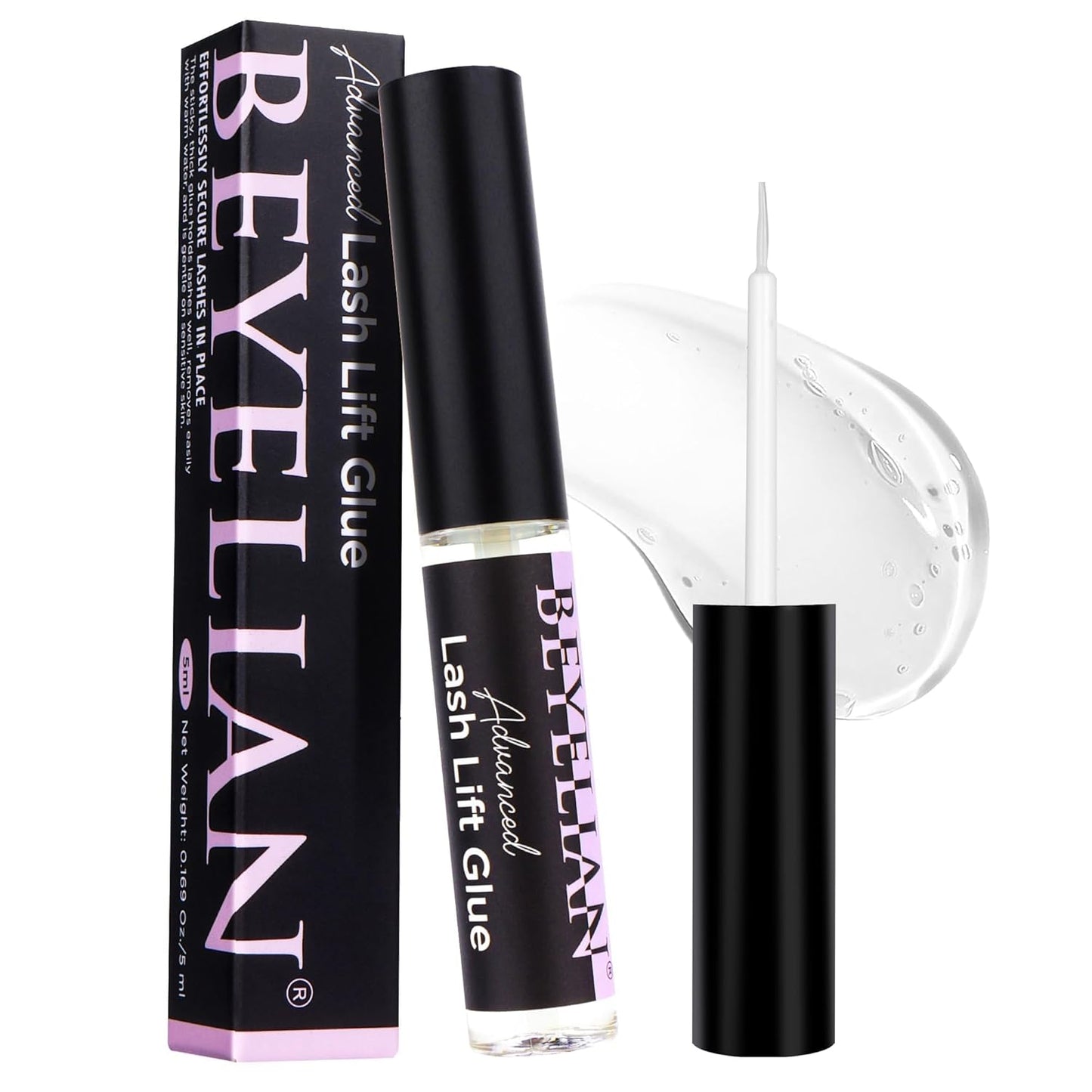 BEYELIAN Lash Lift Glue, Lash Lift Adhesive,Lash Perm Glue Strong Sticky Eyelash Dissolves Quickly in Water, No Irritation and Odorless,5ML-GlimoraGlow