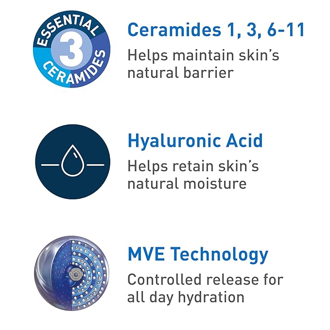 CeraVe Daily Moisturizing Lotion for Dry Skin, Body Lotion & Face Moisturizer with Hyaluronic Acid and Ceramides, Daily Moisturizer, Fragrance Free, Oil-Free, 19 Ounce-GlimoraGlow