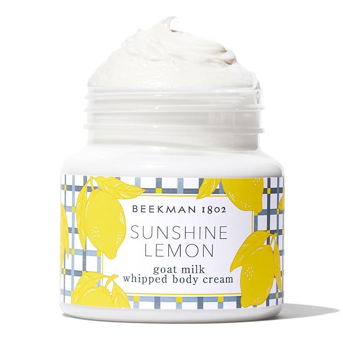 Beekman 1802 Sunshine Lemon Whipped Body Cream - Scented - 8 oz - Moisturizes, Soothes, & Softens - With Coconut Oil and Mango Seed Butter - No Irritation - Good for Sensitive Skin-GlimoraGlow