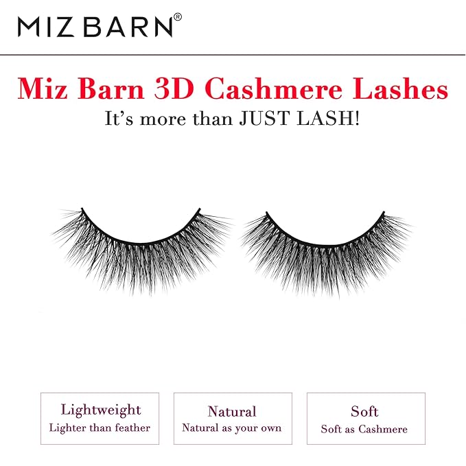 Miz Barn Lashes 5 Pairs Cat Eyes Wispy Lightweight Natural 3D Cashmere Soft Long Extension Eyelashes Pack Handmade Luxurious Volume Fluffy False Eyelashes (CF102)-GlimoraGlow