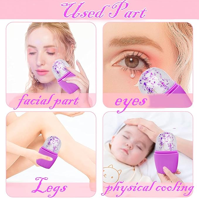 Ice Facial Cube Facial Beauty Ice Roller Skin Care Tools Ice Roller for Face and Eye Silicone Ice Mold for Face Beauty Ice Face Roller-GlimoraGlow