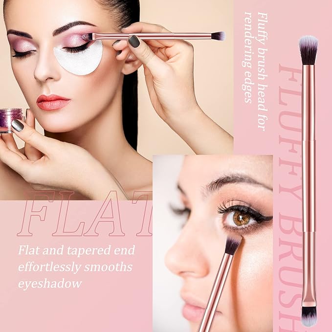 6 Pcs Eyeshadow Smudge Brush 2-in-1 Eyeshadow 2 Double Ended Make Up Brush Concealer Cosmetics Under Eye Small Soft Firm Pointed Foundation Makeup Applicator for Blending Eye Shadow Liner-GlimoraGlow