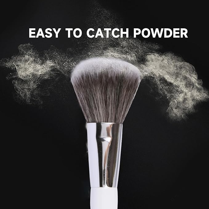 Travel Makeup Brushes Set w/Pouch, 5PCS Double Ended Portable Mini Cosmetic Brushes Kit for Foundation, Eyeshadow, Lip, Blush Make Up Brushes Professional(White)-GlimoraGlow