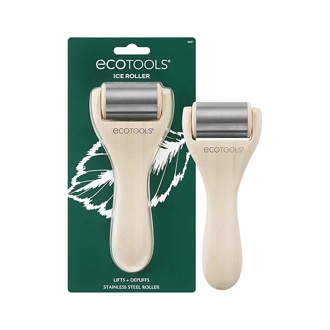 EcoTools Ice Roller, Lifts & Depuffs Skin, Stainless Steal Cooling Roller For Face & Neck, Provides Relaxation While Sculpting, Eco Friendly, Vegan, & Cruelty Free Skincare Tool, 1 Count-GlimoraGlow