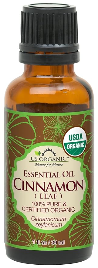 US Organic 100% Pure Cinnamon Leaf Essential Oil - USDA Certified Organic, Steam Distilled - W/Euro Dropper (More Size Variations Available) (30 ml / 1 fl oz)-GlimoraGlow