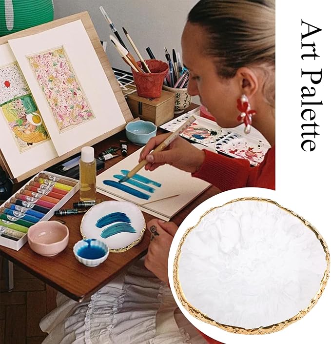 22 Pack Resin Art Palette, Makeup Mixing Palette, Gold Edge Nail Art Tool Gel Design Nail Art Makeup Mixing Tray DIY-GlimoraGlow